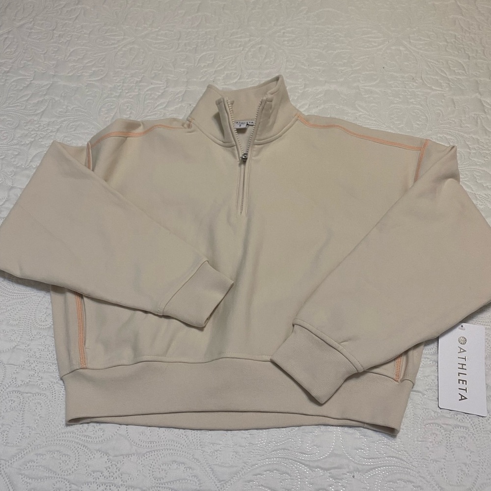 Athleta Forever Fleece 1/2 Zip High Hip Sweatshirt - Picture 8 of 10